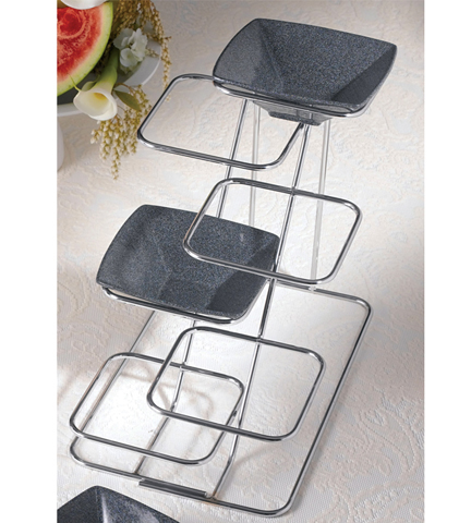 Black High Side Tabletop Condiment Stand 15.0625"L x 14.625"